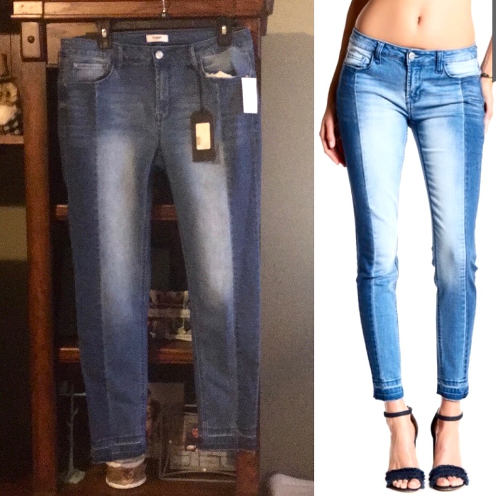 Kensie Colorblock Skinny Jeans